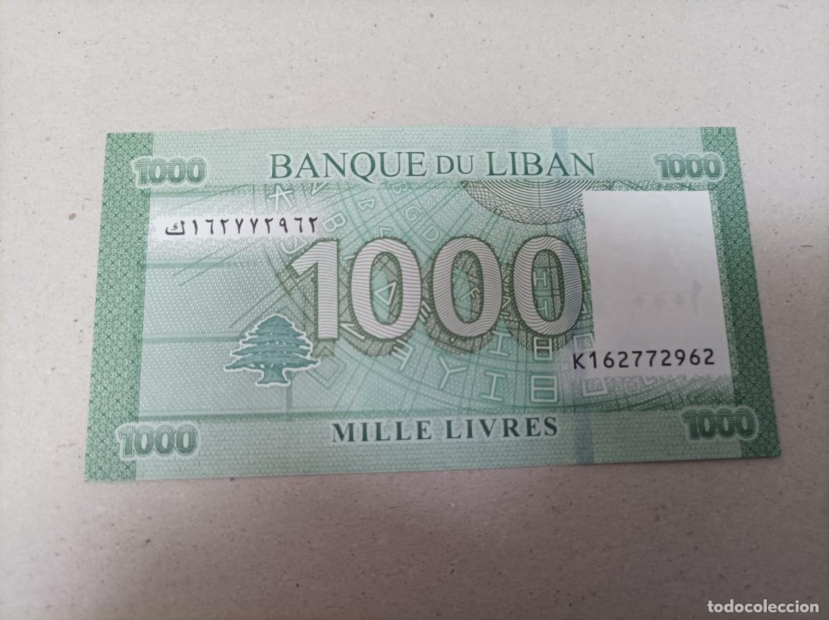 Billetes extranjeros: Billete de L&iacute;bano de 1000 libras, UNC - Foto 1