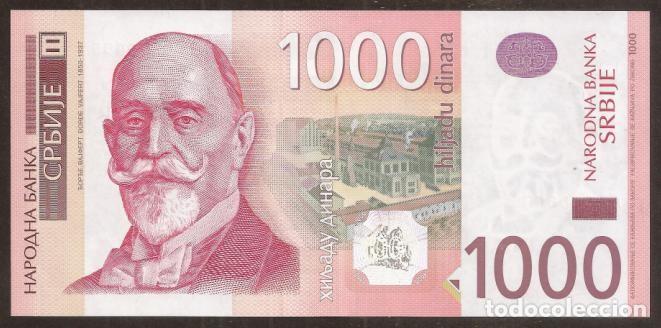 Billetes extranjeros: SERBIA. 1000 dinara 2014. S/C. N&ordm; de serie en negro/rojo. Ver firma