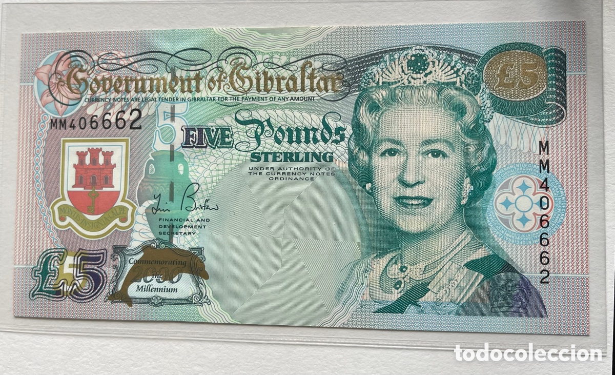 Billetes extranjeros: GIBRALTAR, 5&pound;. MILLENNIUM 2000 - Foto 1