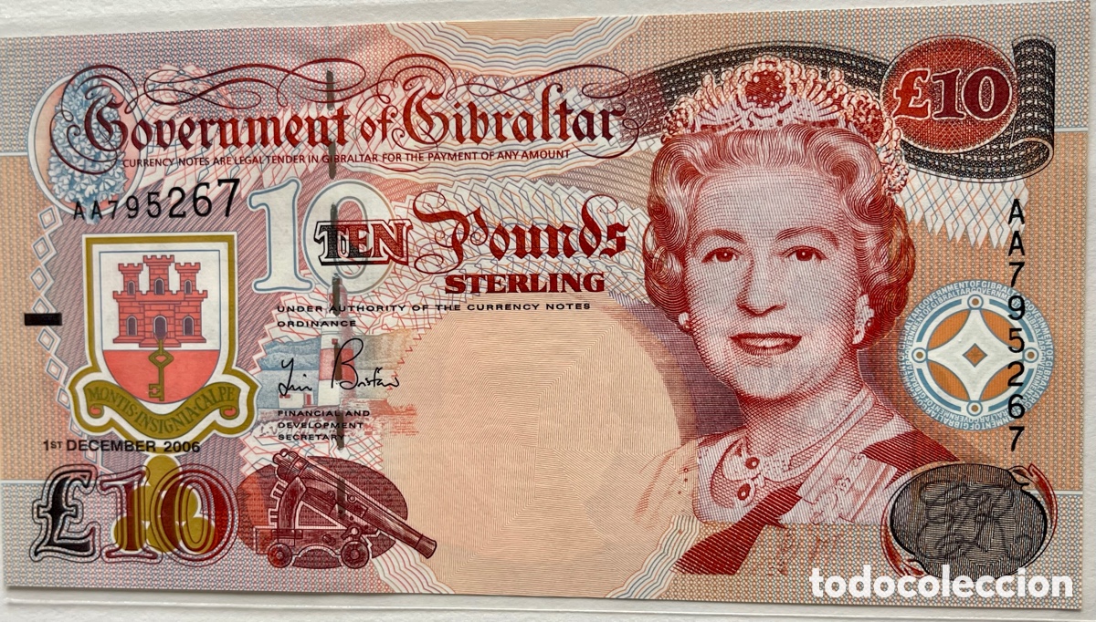 Billetes extranjeros: GIBRALTAR. 1ST DECEMBER 2006. 10&pound; - Foto 1