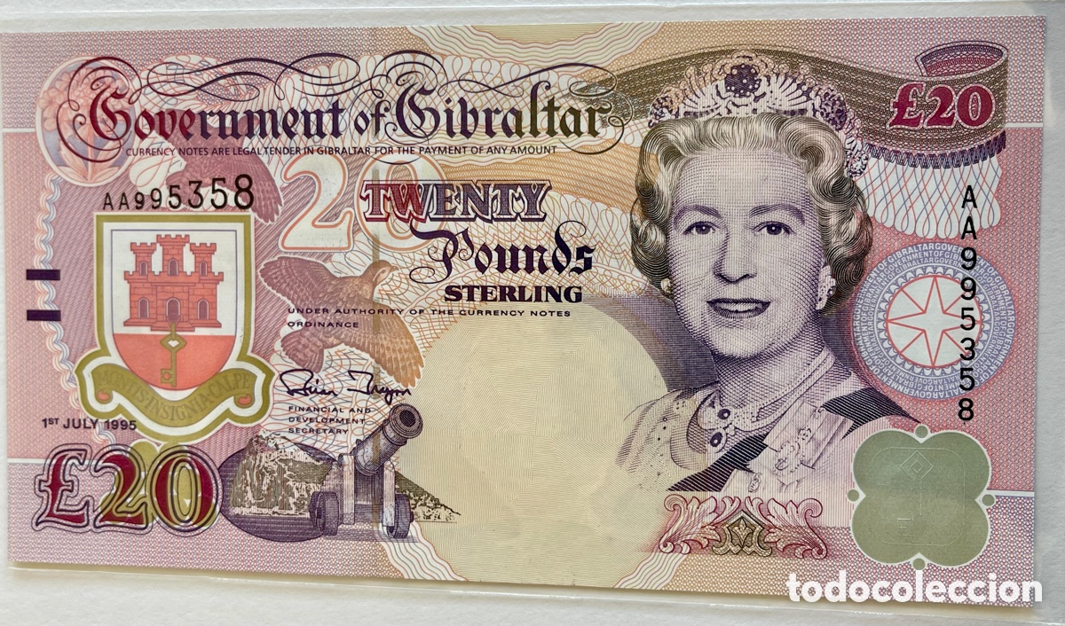 Billetes extranjeros: GIBRALTAR. 1ST JULY 1995. 20&pound; - Foto 1