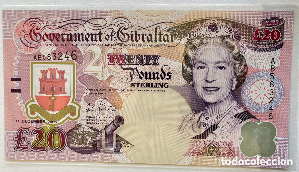 Billetes extranjeros: GIBRALTAR. 1ST DECEMBER 2006. 20&pound; - Foto 1