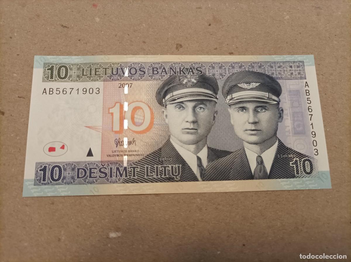 Billetes extranjeros: Billete de Lituania de 10 litu, a&ntilde;o 2007, UNC - Foto 1