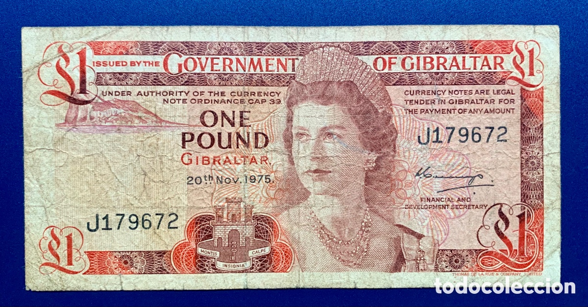 Billetes extranjeros: Billete GIBRALTAR 1 Libra 1975. Pound - Foto 1