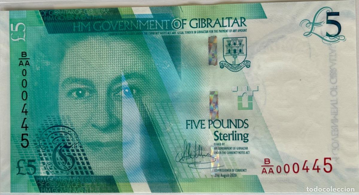 Billetes extranjeros: GIBRALTAR, 5 POUNDS, 2020 - Foto 1