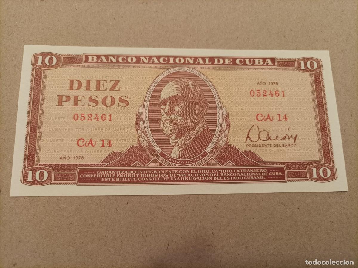Billetes extranjeros: Billete de Cuba de 10 pesos, a&ntilde;o 1978, UNC - Foto 1