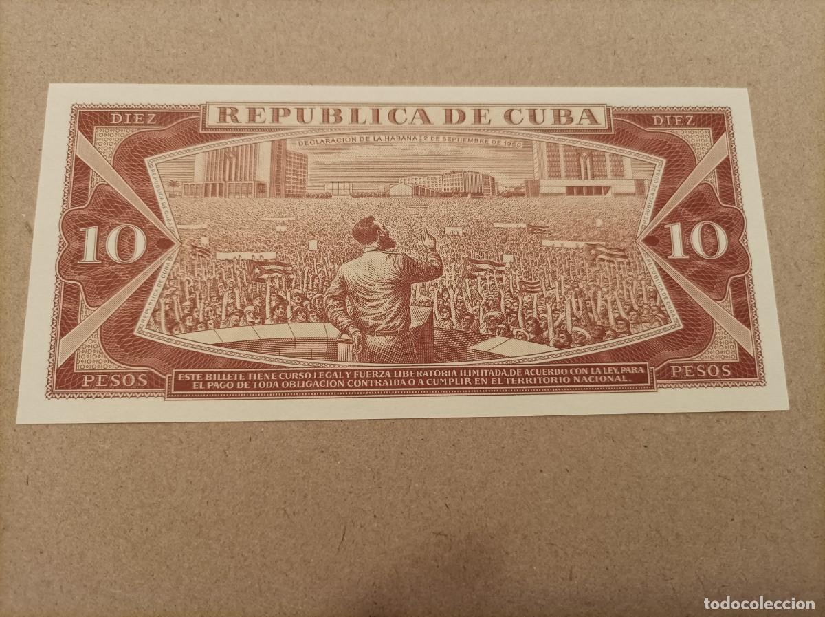 Billetes extranjeros: Billete de Cuba de 10 pesos, a&ntilde;o 1978, UNC - Foto 2