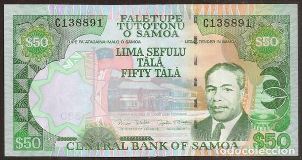 Billetes extranjeros: SAMOA. 50 tala (2006). Pick 36. S/C. Serie C. 2 firmas