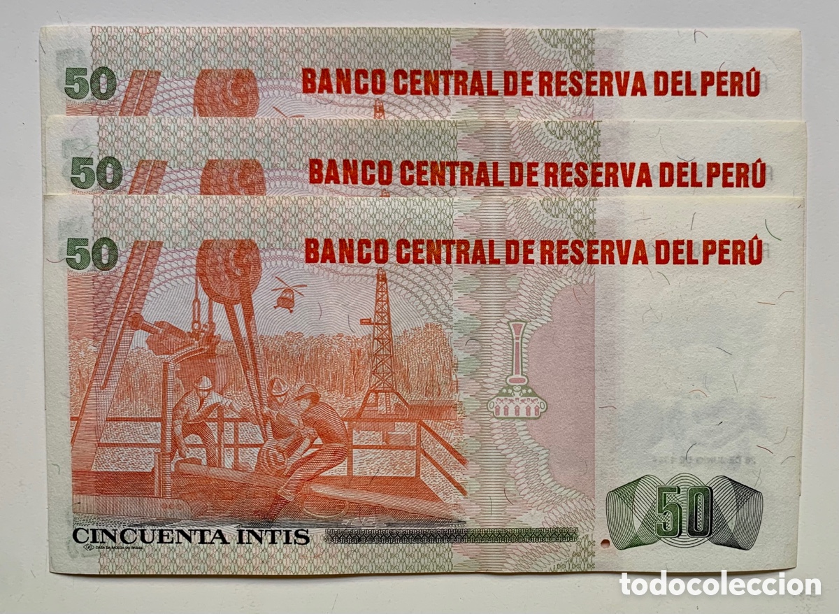 Billetes extranjeros: Billete PERU 50 Intis 1987 SC - Foto 2