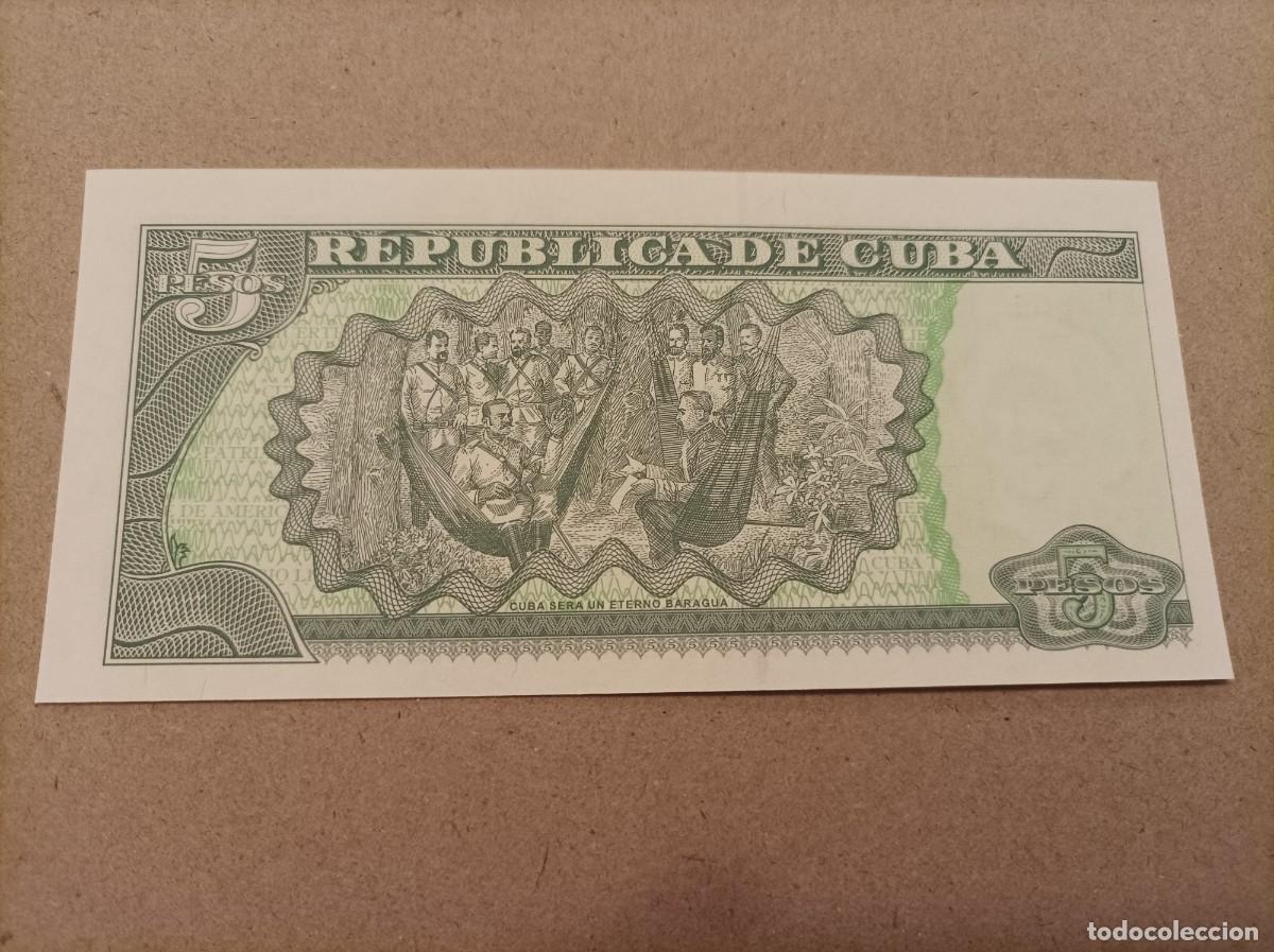 Billetes extranjeros: Billete de Cuba de 5 pesos, a&ntilde;o 2016, UNC - Foto 2