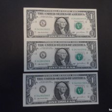 Billetes extranjeros: 3 BILLETES CORRELATIVOS 1 DOLLAR THE UNITED STATE OF AMERICA AÑO 2003. ESTADO DE PLANCHA