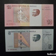 Billetes extranjeros: 10 - 5 DEZ Y CINCO KWANZAS. BANCO NACIONAL DE ANGOLA. OCTUBRE 2012. ESTADO PLANCHA