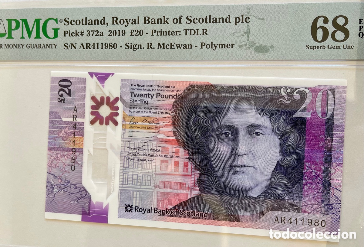 Billetes extranjeros: SCOTLAND, PMG68, 20 LIBRAS STERLING - Foto 3
