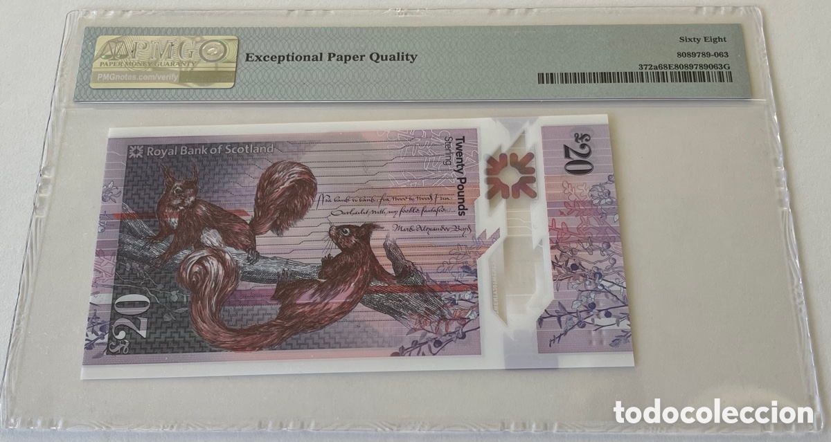 Billetes extranjeros: SCOTLAND, PMG68, 20 LIBRAS STERLING - Foto 4