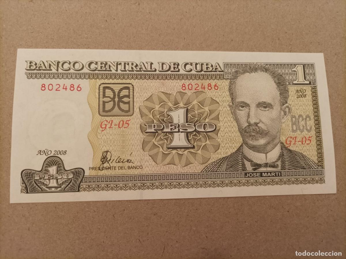 Billetes extranjeros: Billete de Cuba de 1 Peso, a&ntilde;o 2008, UNC - Foto 2