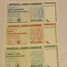 Billetes extranjeros: SET 4 BILLETES ZIMBABWE AGRO CHEQUES ORIGINALES % SOLO ESTA SEMANA EL PRECIO