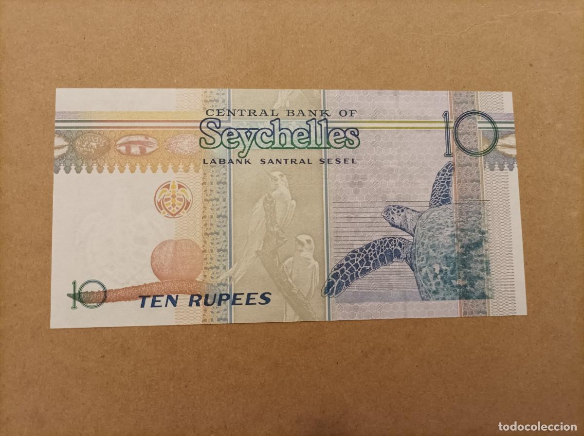 Billetes extranjeros: Billete de Seychelles de 10 rupees, a&ntilde;o 1998, UNC - Foto 2