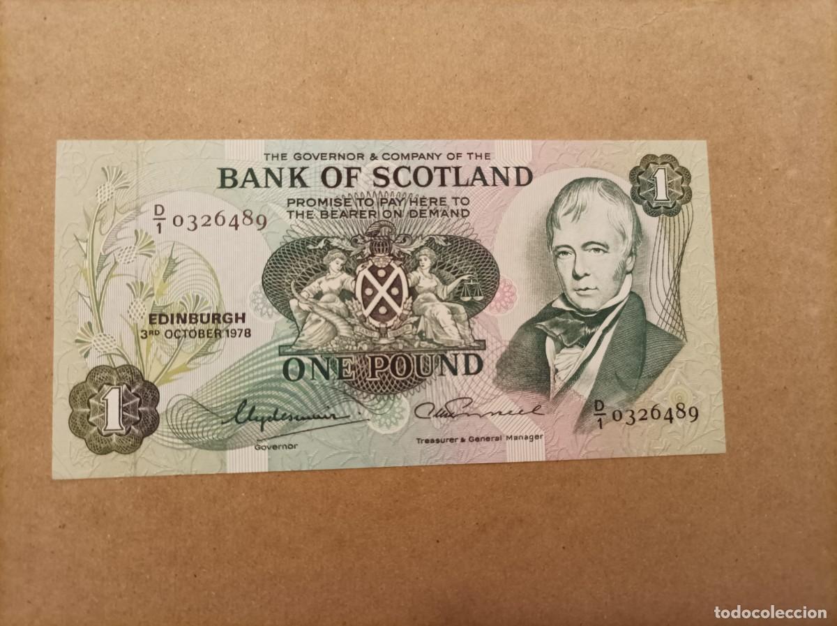 Billetes extranjeros: Billete de Escocia de 1 libra, a&ntilde;o 1978, UNC - Foto 1