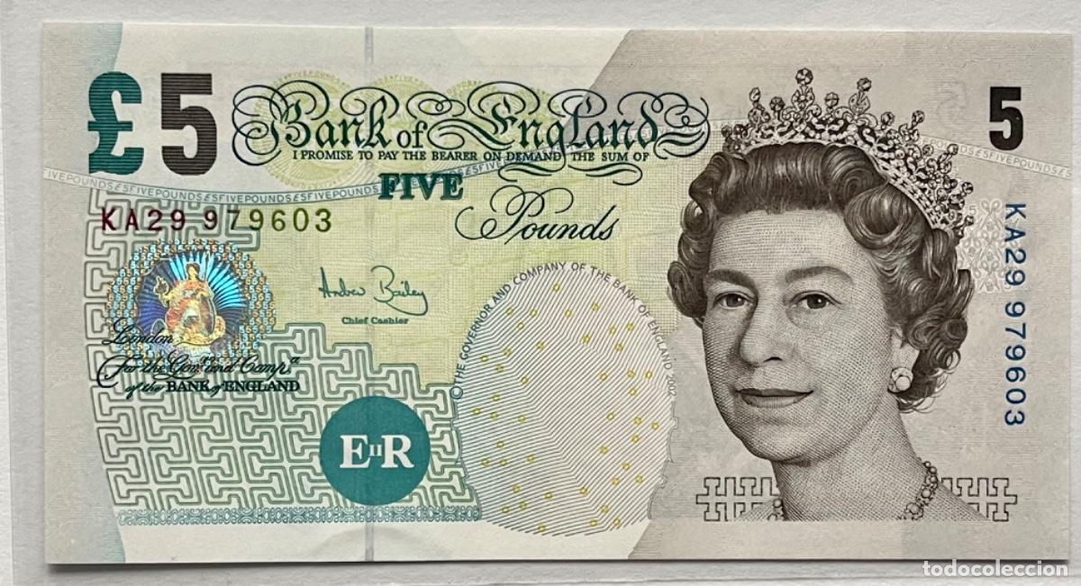 Billetes extranjeros: INGLATERRA, 5 POUNDS . 2004. SC=UNC - Foto 1