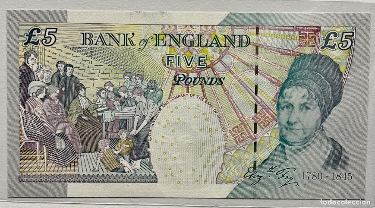 Billetes extranjeros: INGLATERRA, 5 POUNDS . 2004. SC=UNC - Foto 2