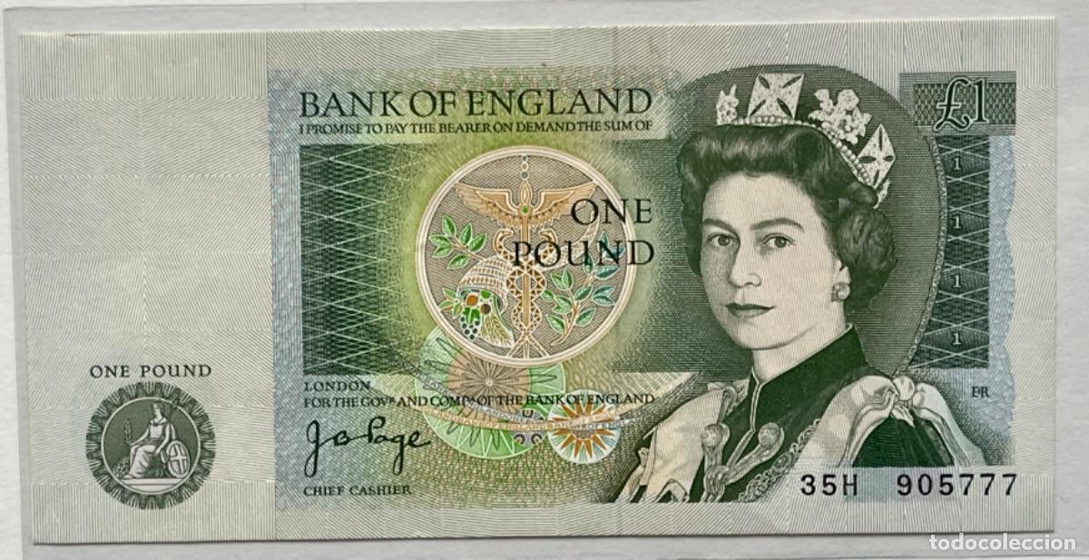 Billetes extranjeros: INGLATERRA, 1 POUND . 1978/1980. SC=UNC - Foto 1