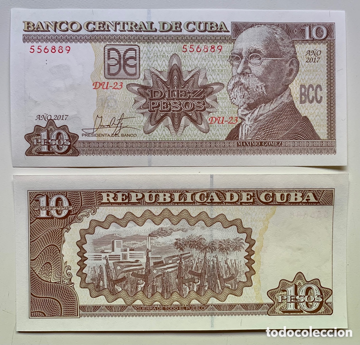 Billetes extranjeros: Billete CUBA 10 Pesos 2017 SC. Maximo Gomez - Foto 1