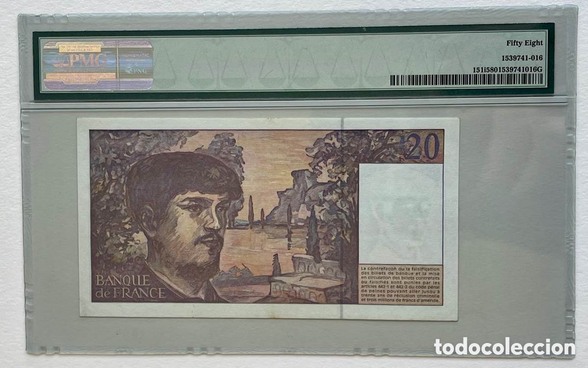 Billetes extranjeros: FRANCIA, PMG58, 20 FRANCS - Foto 2