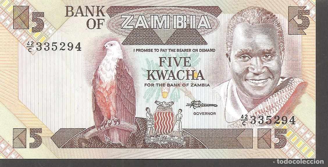 Billetes extranjeros: ZAMBIA 5 KAWACHA 1986 SC/UNC - Foto 1