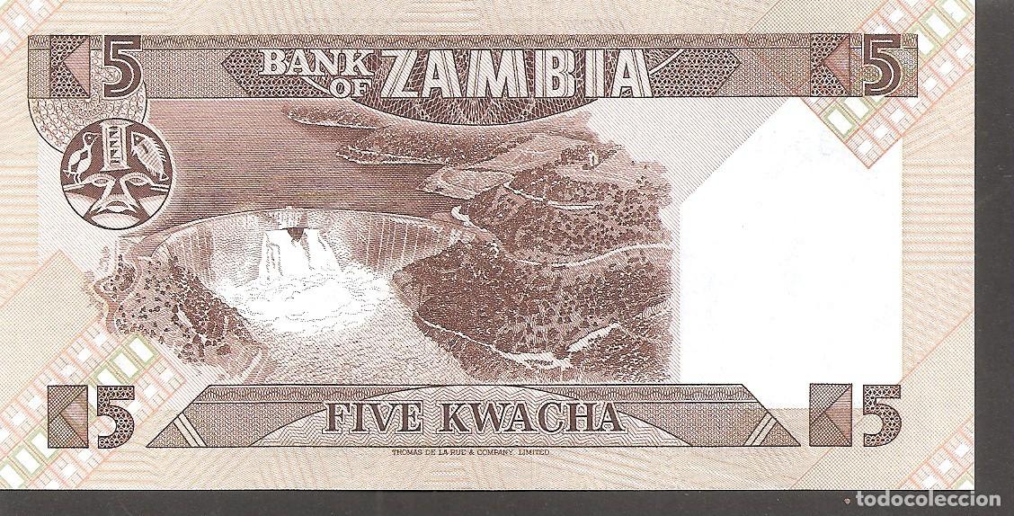 Billetes extranjeros: ZAMBIA 5 KAWACHA 1986 SC/UNC - Foto 2
