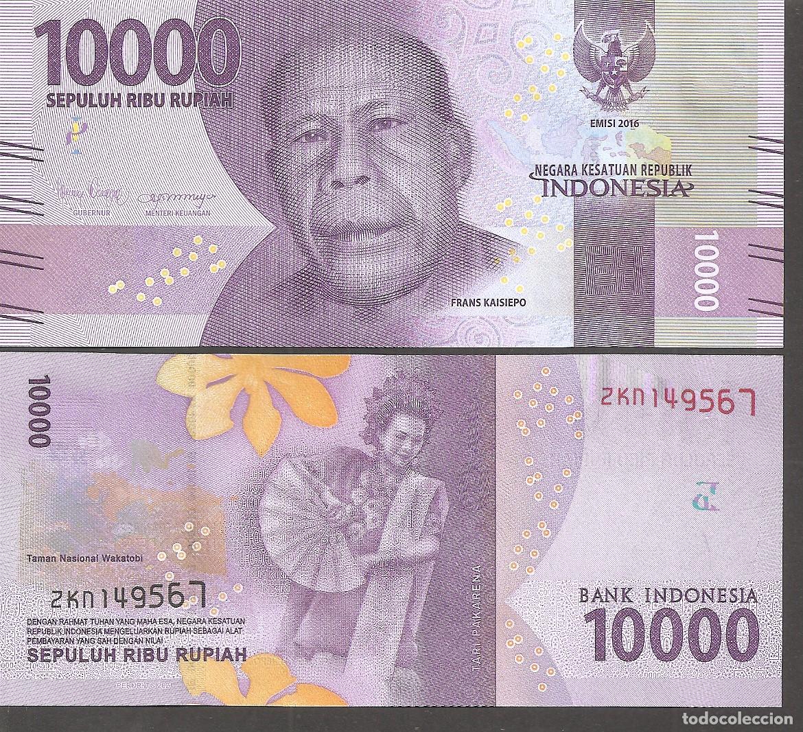 Billetes extranjeros: INDONESIA 10000 RUPIAS 2016 SC/UNC - Foto 1