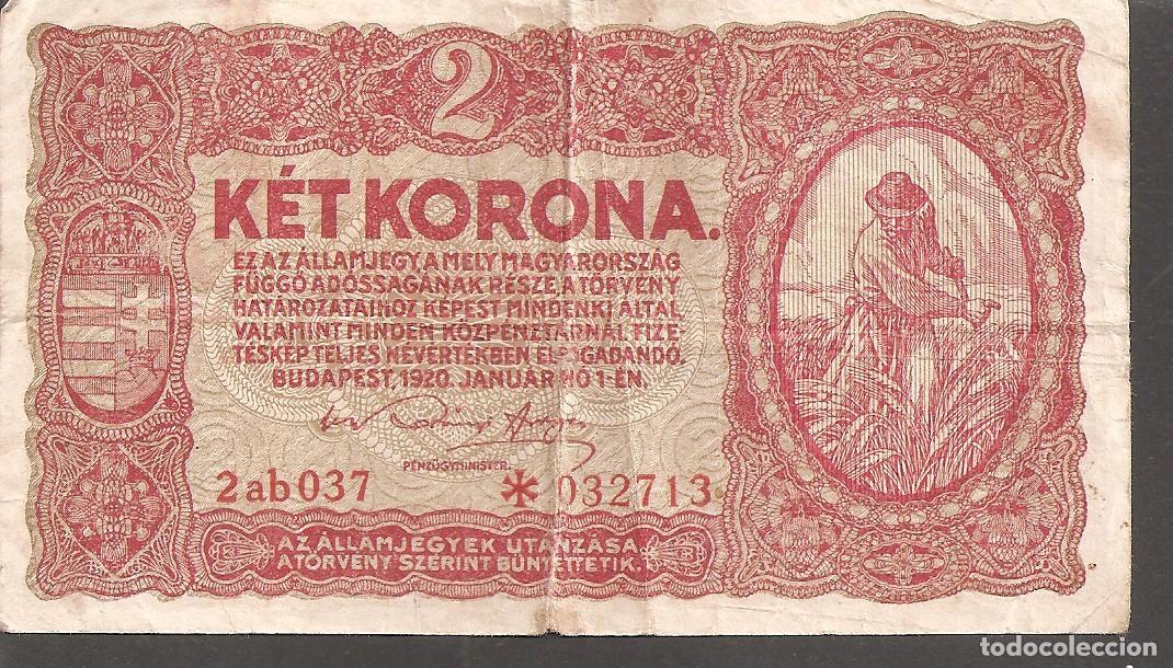 Billetes extranjeros: HUNGRIA 2 KORONAS 1920 - Foto 1