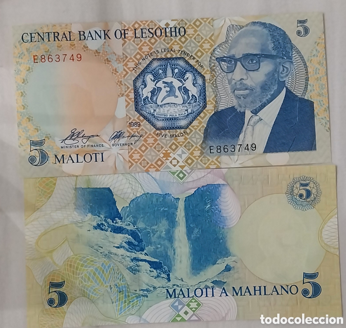 Billetes extranjeros: Billete lesotho original % sin circular - Foto 1