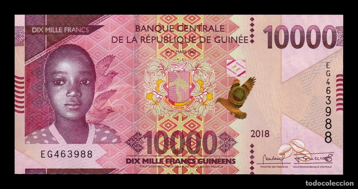 Billetes extranjeros: Guinea 10000 Francos 2018 Pick 49Aa Sc Unc - Foto 1