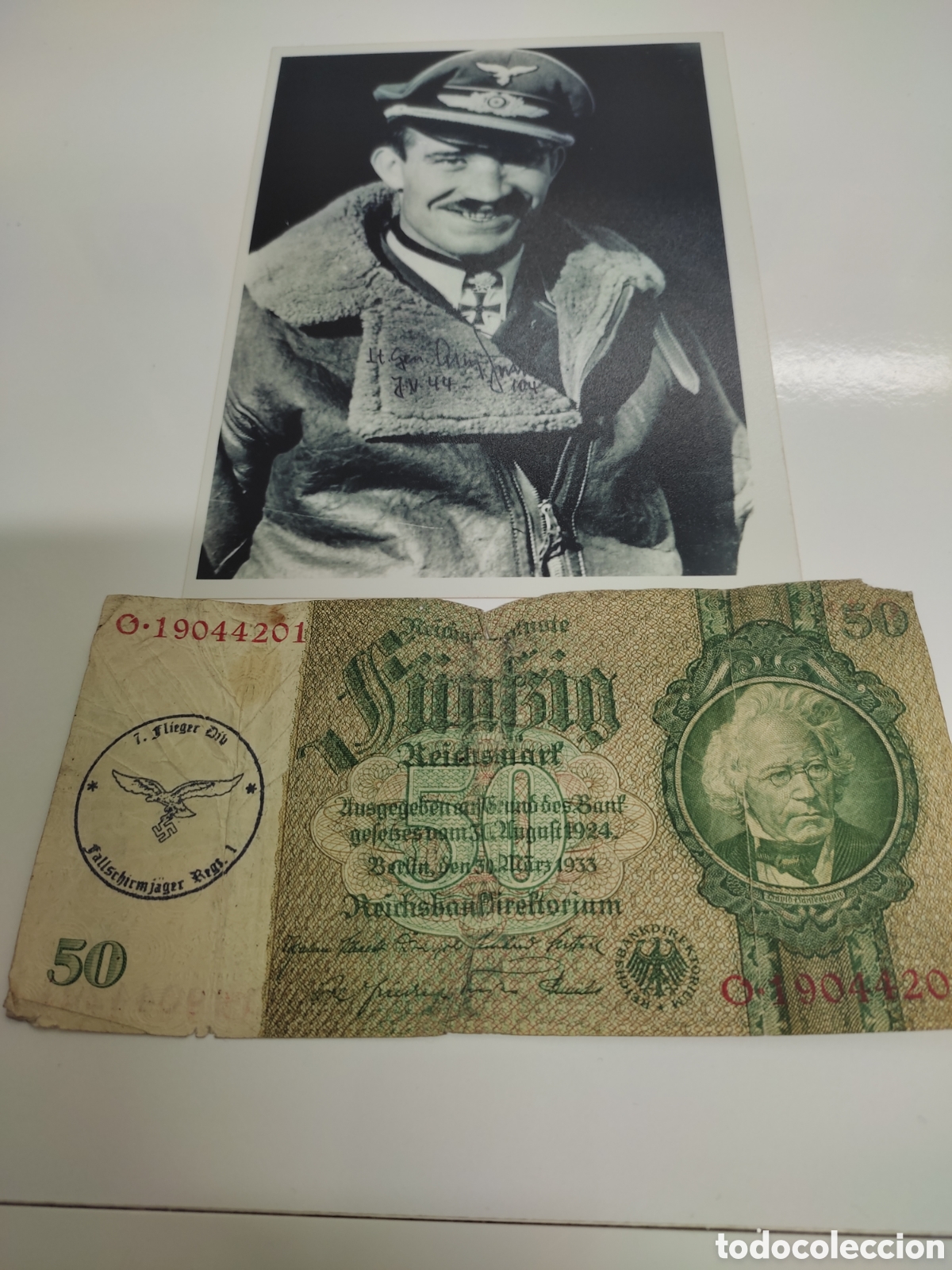Billetes extranjeros: Fascimil A.Galland + billete - Foto 1