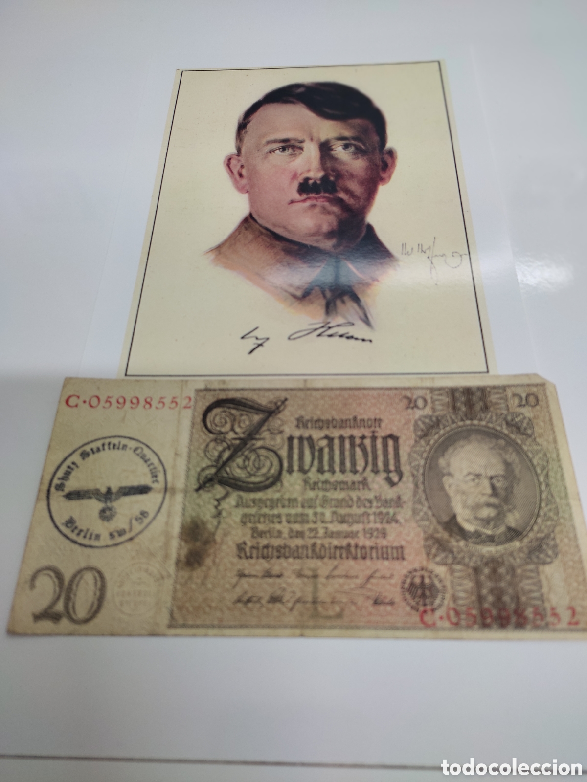 Billetes extranjeros: Fascimil A.Hitler + billete - Foto 1