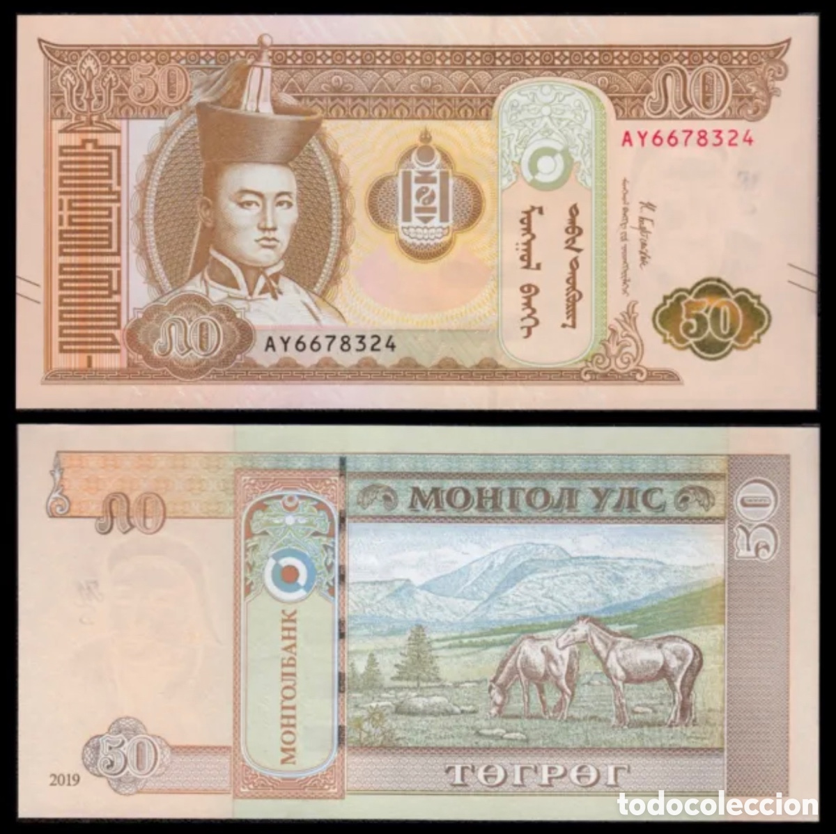 Billetes extranjeros: Billete MONGOLIA 50 Tugrik 2019 SC - Foto 1