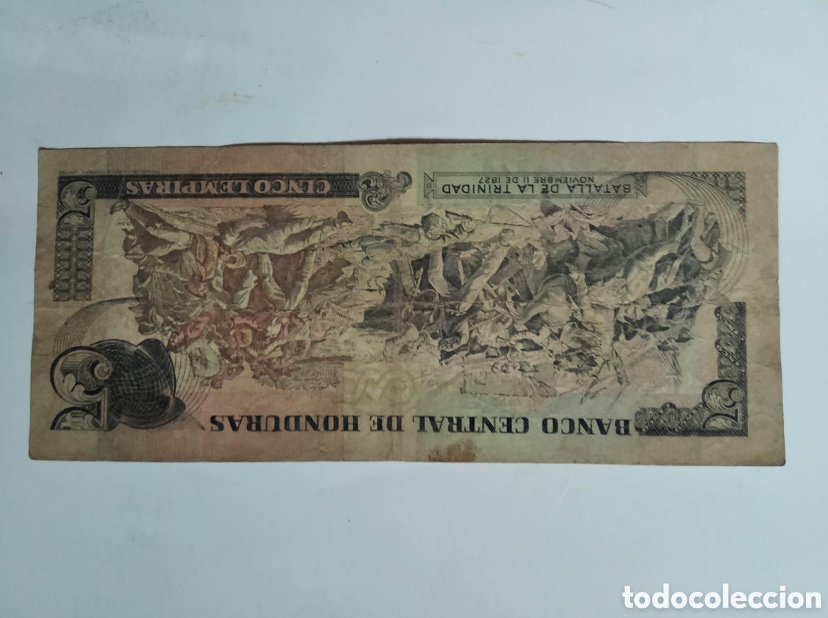 Billetes extranjeros: Billete de Honduras de 5 lempiras - Foto 2