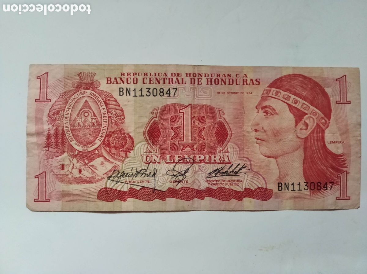 Billetes extranjeros: Billete de Honduras de 1 - Foto 1