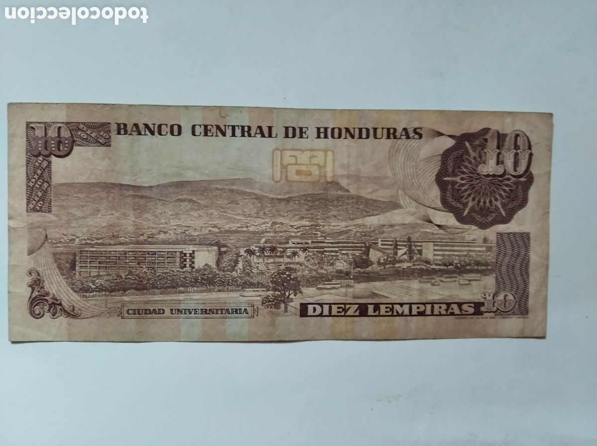 Billetes extranjeros: Billete de Honduras de diez - Foto 2