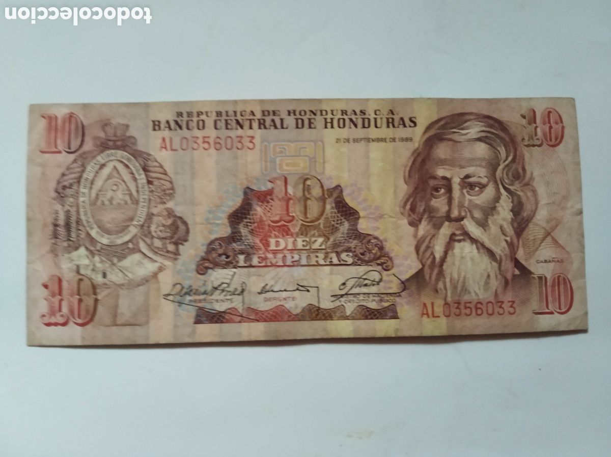 Billetes extranjeros: Billete de Honduras de diez - Foto 1