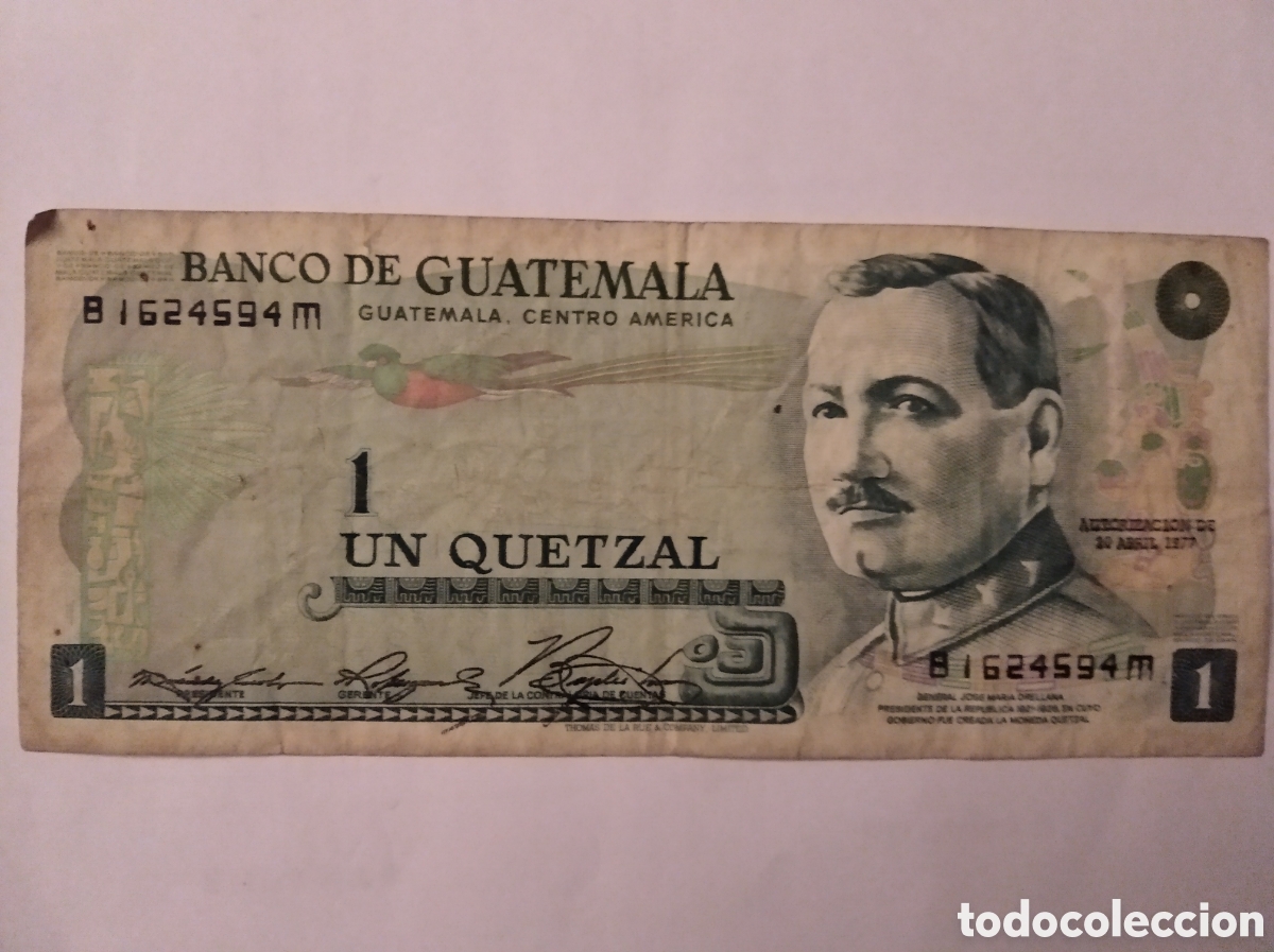 Billetes extranjeros: Billete de Guatemala antiguo de 1 - Foto 1