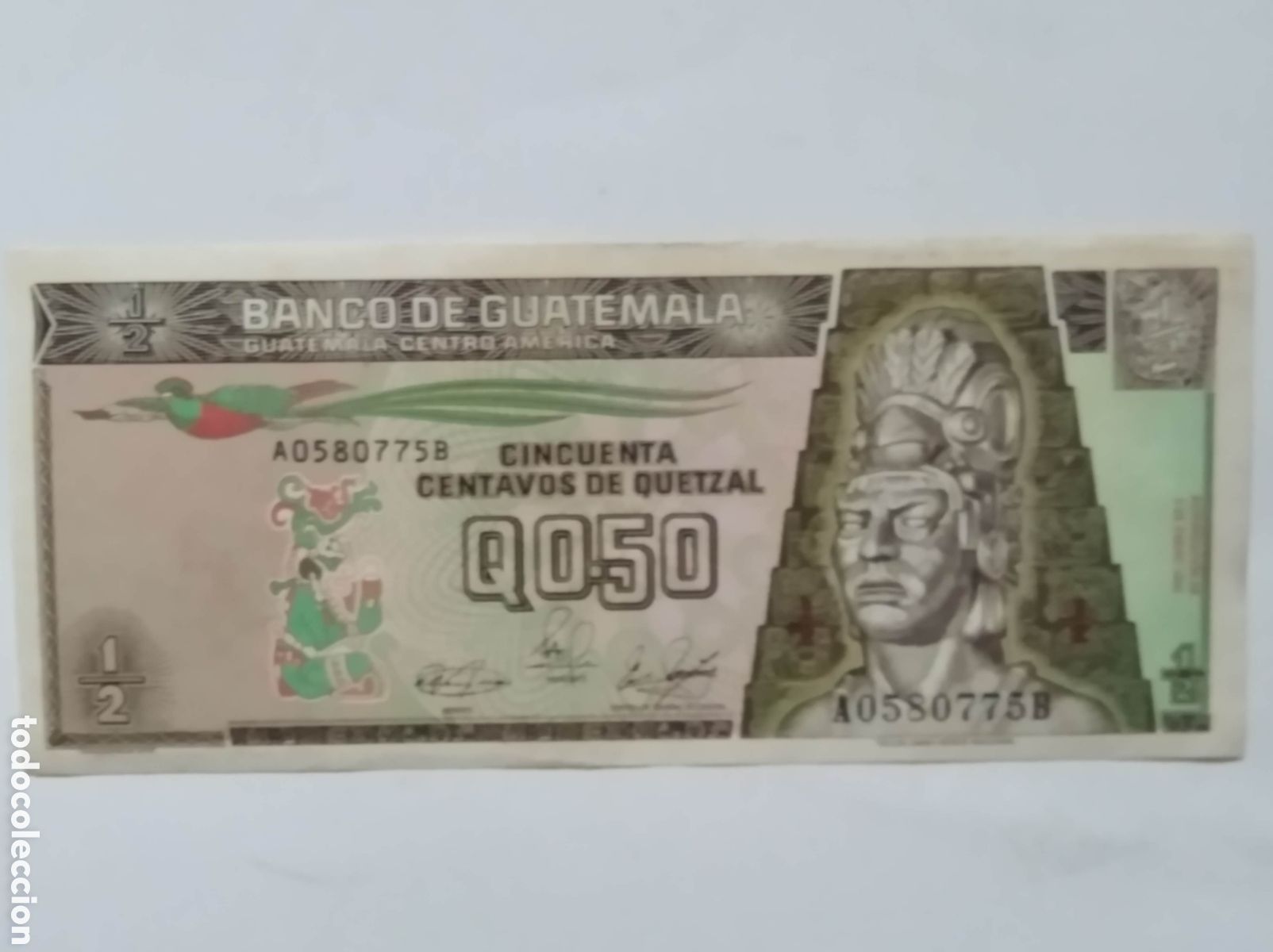 Billetes extranjeros: Billete de Guatemala de 0,50 - Foto 1