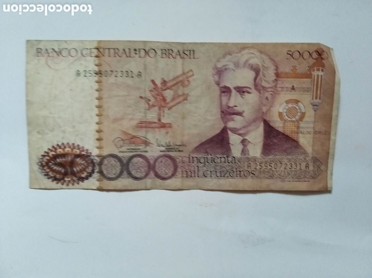 Billetes extranjeros: Billete de Brasil de 50000 cruceiros - Foto 1