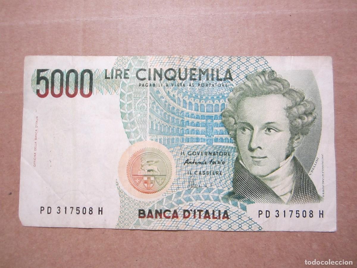 Billetes extranjeros: 5000 LIRAS DE ITALIA (V. BELLINI) - Foto 1