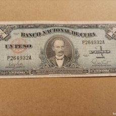 Billetes extranjeros: BILLETE DE CUBA DE 1 PESO, AÑO 1960
