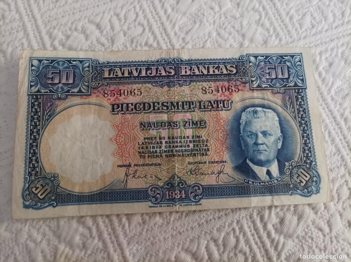 Billetes extranjeros: Billete de Letonia de 50 latu, a&ntilde;o 1934 - Foto 1