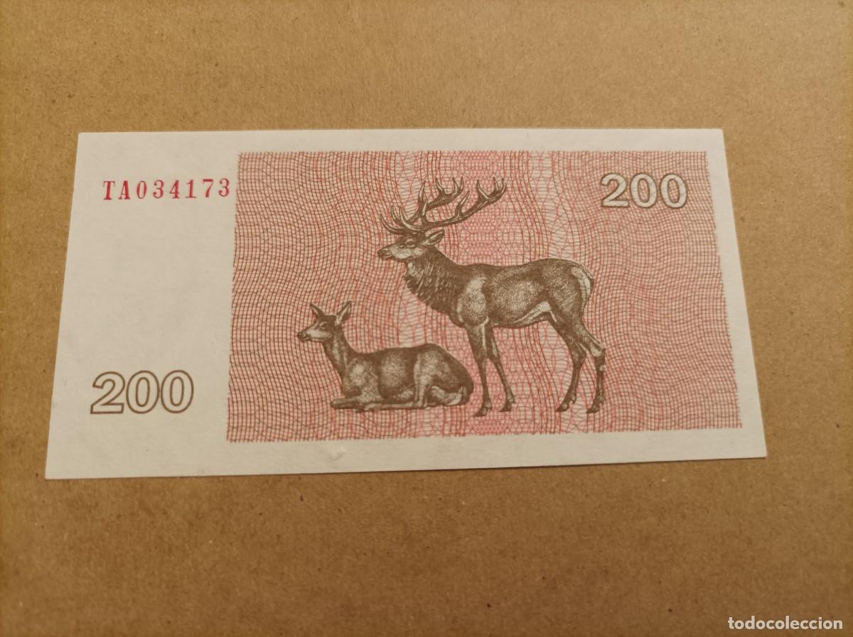 Billetes extranjeros: Billete de Lituania de 200 talonas, a&ntilde;o 1992, UNC - Foto 1