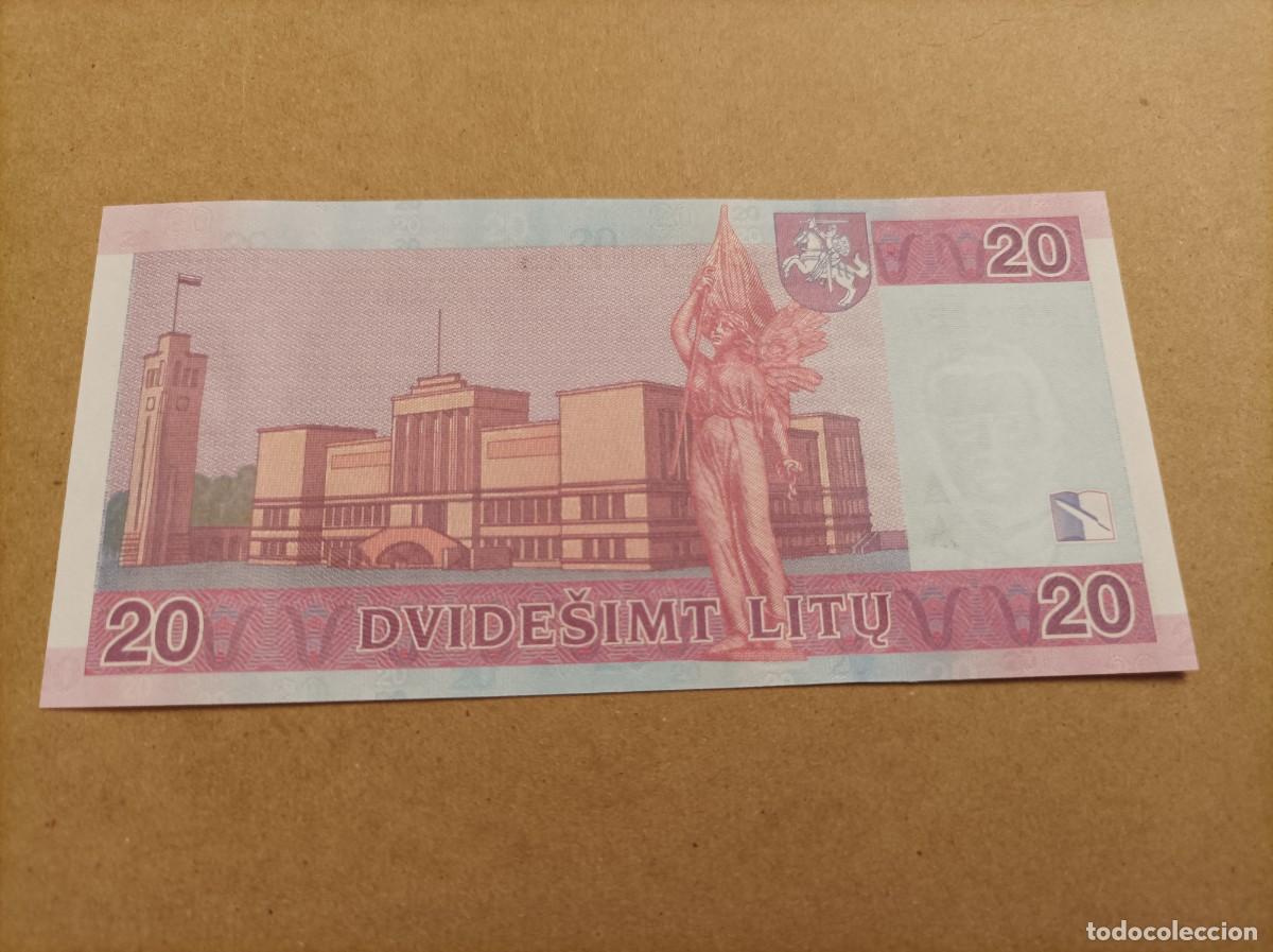 Billetes extranjeros: Billete de Lituania de 20 litas, a&ntilde;o 2007, UNC - Foto 2