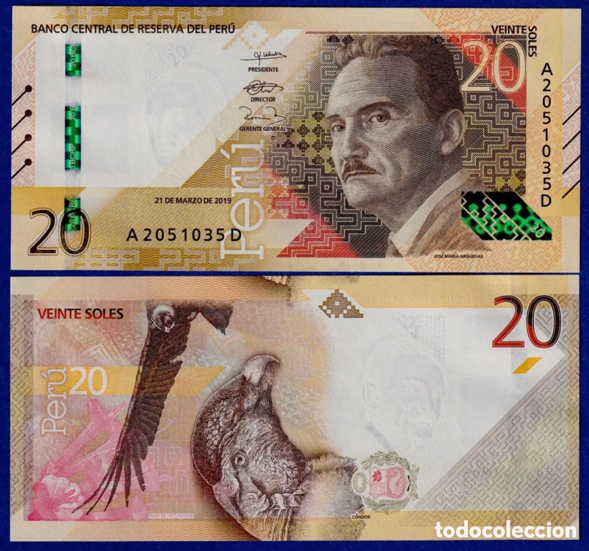 Banconote internazionali: Billete PERU 20 Soles 2019 SC