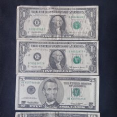 Billetes extranjeros: LOTE 4 BILLETES DÓLARES USA. AÑO 1999